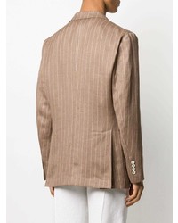Мужской светло-коричневый пиджак в вертикальную полоску от Brunello Cucinelli