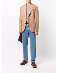 Мужской светло-коричневый пиджак в вертикальную полоску от Eleventy