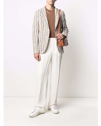 Мужской светло-коричневый пиджак в вертикальную полоску от Manuel Ritz