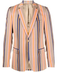 Мужской светло-коричневый пиджак в вертикальную полоску от Walter Van Beirendonck Pre-Owned