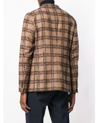 Мужской светло-коричневый пиджак в клетку от Tagliatore