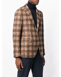 Мужской светло-коричневый пиджак в клетку от Tagliatore