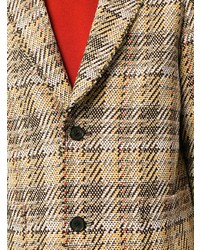Мужской светло-коричневый пиджак в клетку от Coohem