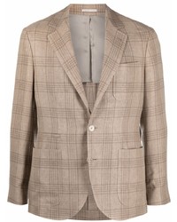 Мужской светло-коричневый пиджак в шотландскую клетку от Brunello Cucinelli
