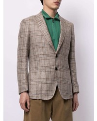 Мужской светло-коричневый пиджак в шотландскую клетку от Man On The Boon.