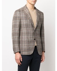 Мужской светло-коричневый пиджак в шотландскую клетку от Lardini
