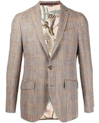 Мужской светло-коричневый пиджак в шотландскую клетку от Etro