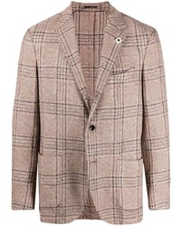 Мужской светло-коричневый пиджак в шотландскую клетку от Lardini