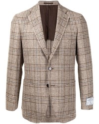 Мужской светло-коричневый пиджак в шотландскую клетку от Man On The Boon.
