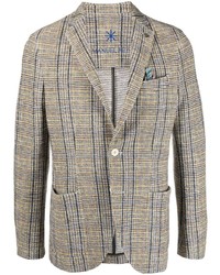 Мужской светло-коричневый пиджак в шотландскую клетку от Manuel Ritz