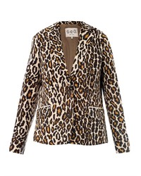 Светло-коричневый пиджак с леопардовым принтом