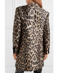 Женский светло-коричневый пиджак с леопардовым принтом от TRE by Natalie Ratabesi