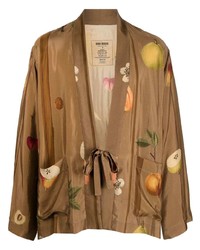 Мужской светло-коричневый пиджак с принтом от Uma Wang