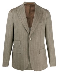 Мужской светло-коричневый пиджак с узором "в ёлочку" от Eleventy