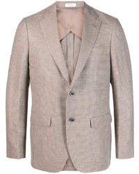 Мужской светло-коричневый пиджак с узором "гусиные лапки" от Boglioli