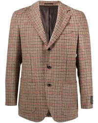 Мужской светло-коричневый пиджак с узором "гусиные лапки" от Man On The Boon.