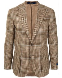 Мужской светло-коричневый пиджак с узором "гусиные лапки" от Polo Ralph Lauren