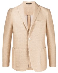 Светло-коричневый пиджак с узором зигзаг
