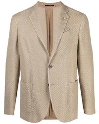 Мужской светло-коричневый пиджак с узором зигзаг от Lardini