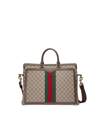 Светло-коричневый портфель из плотной ткани от Gucci