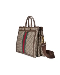 Светло-коричневый портфель из плотной ткани от Gucci