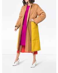 Женский светло-коричневый пуховик от Roksanda