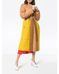 Женский светло-коричневый пуховик от Roksanda