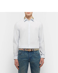 Мужской светло-коричневый ремень с принтом от Gucci