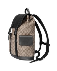 Мужской светло-коричневый рюкзак из плотной ткани с принтом от Gucci