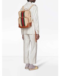 Мужской светло-коричневый рюкзак из плотной ткани с принтом от Gucci