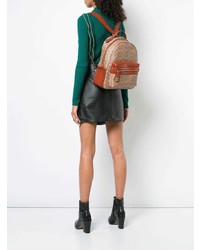 Женский светло-коричневый рюкзак с принтом от Coach