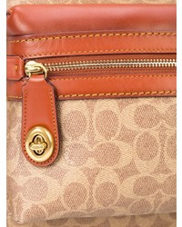 Женский светло-коричневый рюкзак с принтом от Coach