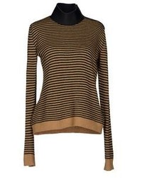 Светло-коричневый свитер в горизонтальную полоску
