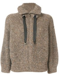 Женский светло-коричневый свитер на молнии от Brunello Cucinelli