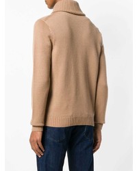 Мужской светло-коричневый свитер на молнии от Brioni