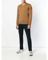 Мужской светло-коричневый свитер с v-образным вырезом от Lanvin