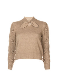 Женский светло-коричневый свитер с v-образным вырезом от Co