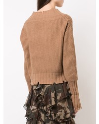 Женский светло-коричневый свитер с v-образным вырезом от MSGM