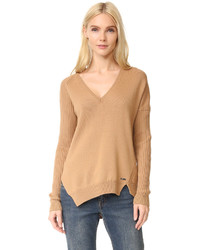 Женский светло-коричневый свитер с v-образным вырезом от Dsquared2