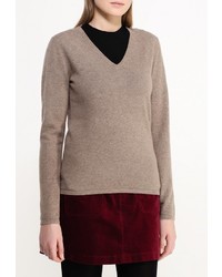 Женский светло-коричневый свитер с v-образным вырезом от Fontana 2.0