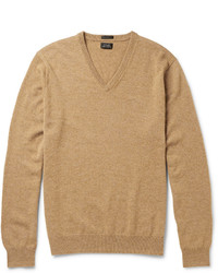 Мужской светло-коричневый свитер с v-образным вырезом от J.Crew
