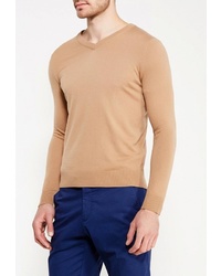 Мужской светло-коричневый свитер с v-образным вырезом от Riggi