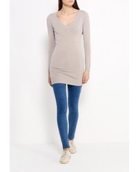 Женский светло-коричневый свитер с v-образным вырезом от Silmar