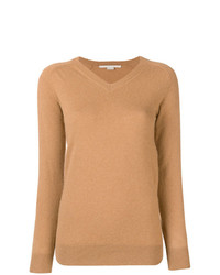 Женский светло-коричневый свитер с v-образным вырезом от Stella McCartney
