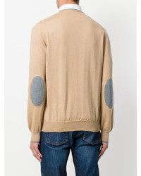 Мужской светло-коричневый свитер с v-образным вырезом от Fay