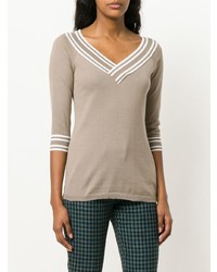 Женский светло-коричневый свитер с v-образным вырезом от Charlott