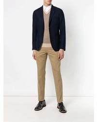 Мужской светло-коричневый свитер с v-образным вырезом от Brioni