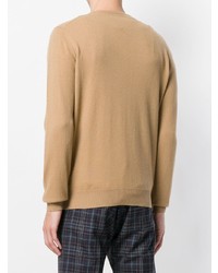 Мужской светло-коричневый свитер с v-образным вырезом от Cenere Gb