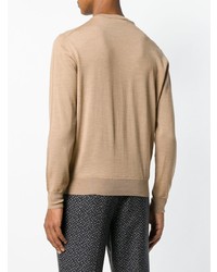 Мужской светло-коричневый свитер с v-образным вырезом от Canali