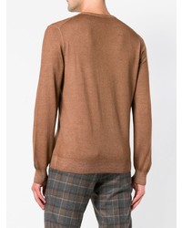 Мужской светло-коричневый свитер с v-образным вырезом от Fay